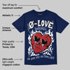 White and Midnight Navy 6s DopeSkill Navy T-shirt Crying Heart Graphic