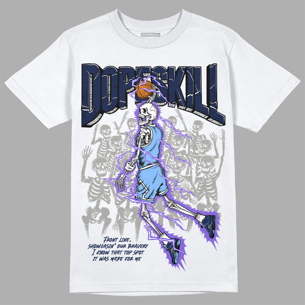 Jordan 5 SE “Georgetown” DopeSkill T-Shirt Thunder Dunk Graphic Streetwear - White 