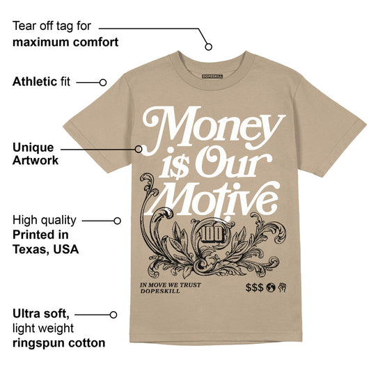 Latte 1s DopeSkill Medium Brown T-shirt Money Is Our Motive Typo Graphic