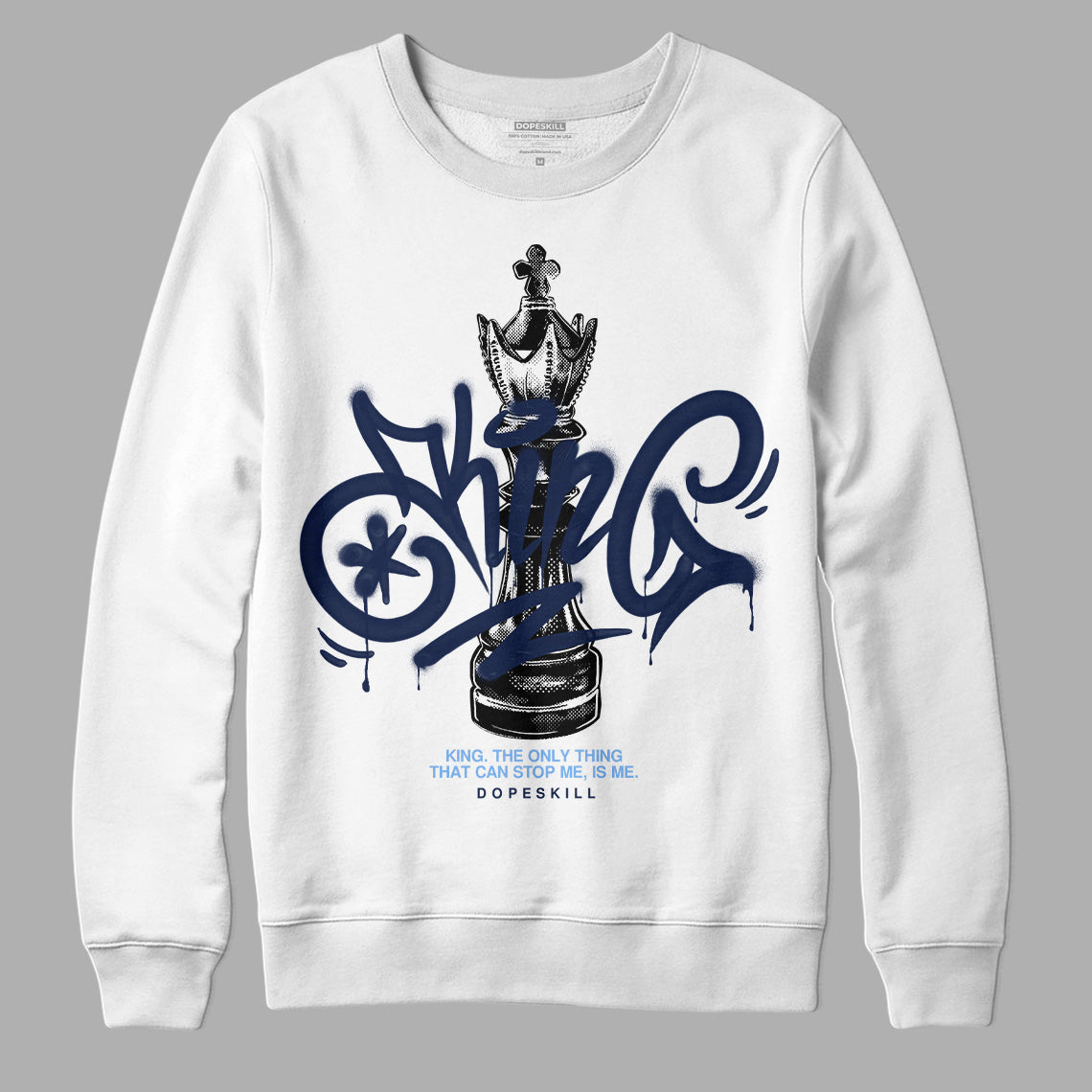 Jordan 5 Midnight Navy DopeSkill Sweatshirt King Chess Graphic Streetwear