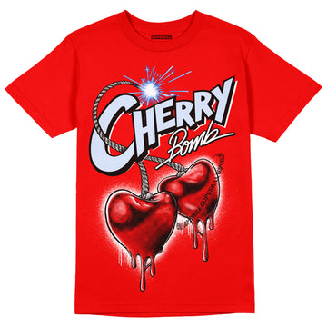 Jordan 11 Retro Cherry  DopeSkill Varsity Red T-shirt Cherry Bomb Graphic Streetwear
