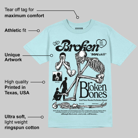 Dunk Glacier Blue DopeSkill Chambray T-shirt Broken Bones Graphic