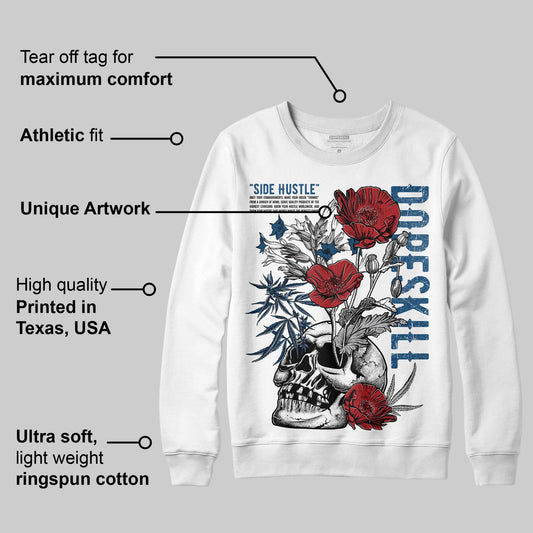 French Blue 12s DopeSkill Sweatshirt Side Hustle Graphic