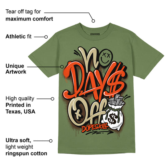 Olive Collection DopeSkill Olive T-shirt No Days Off Graphic