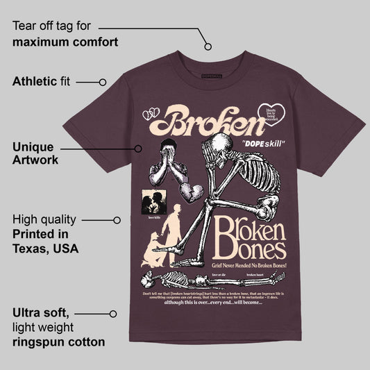 Phantom 4s DopeSkill Maroon T-shirt Broken Bones Graphic