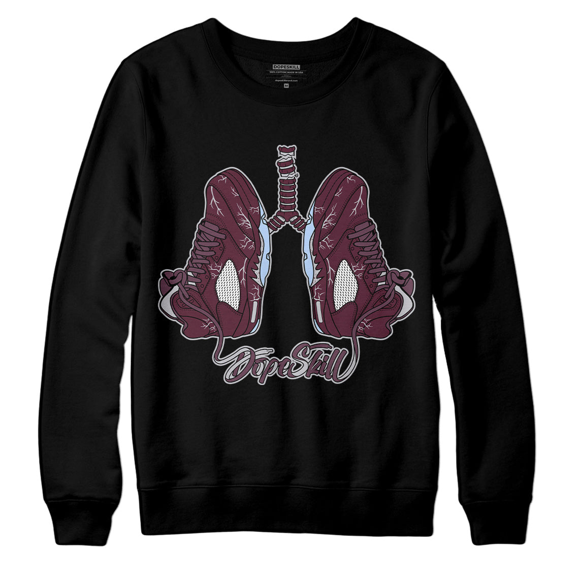 Jordan 5 Retro Burgundy (2023) DopeSkill Sweatshirt Breathe Graphic Streetwear - Black 