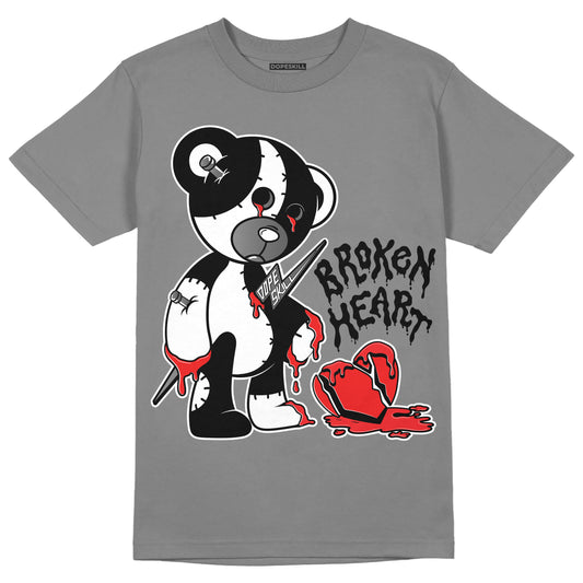 AJ 12 Playoffs DopeSkill Metallic Silver T-shirt Broken Heart Graphic