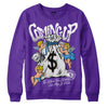 PURPLE Sneakers DopeSkill Purple Sweatshirt Money Bag Coming Up Graphic Streetwear