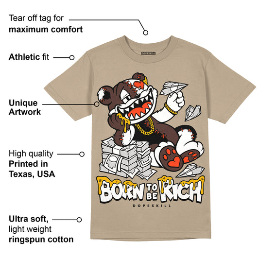 Latte 1s DopeSkill Medium Brown T-shirt Born To Be Rich Graphic