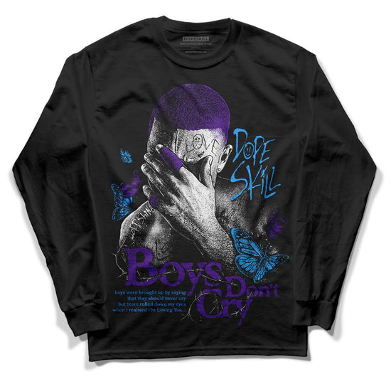 Jordan 3 Dark Iris DopeSkill Long Sleeve T-Shirt Boys Don't Cry Graphic Streetwear - black