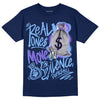 Jordan 5 SE “Georgetown” DopeSkill Midnight Navy T-Shirt Real Ones Move In Silence Graphic Streetwear