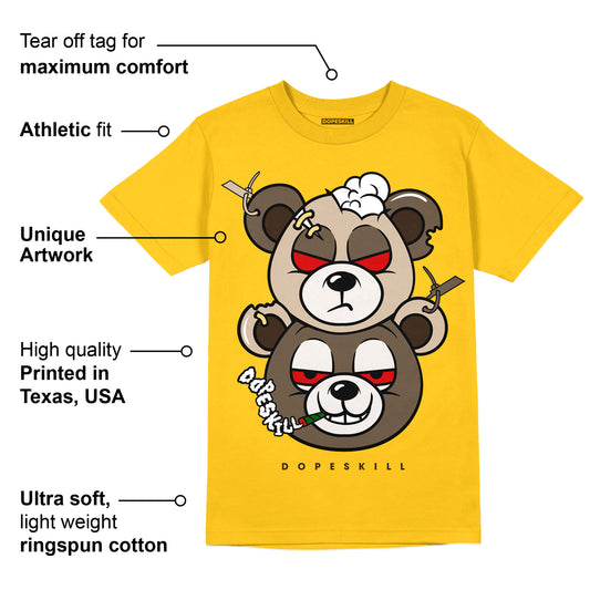 Yellow Collection DopeSkill Gold T-shirt New Double Bear Graphic