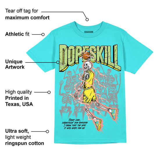 Cyan Burst 9060 DopeSkill Virtual Blue T-Shirt Thunder Dunk Graphic