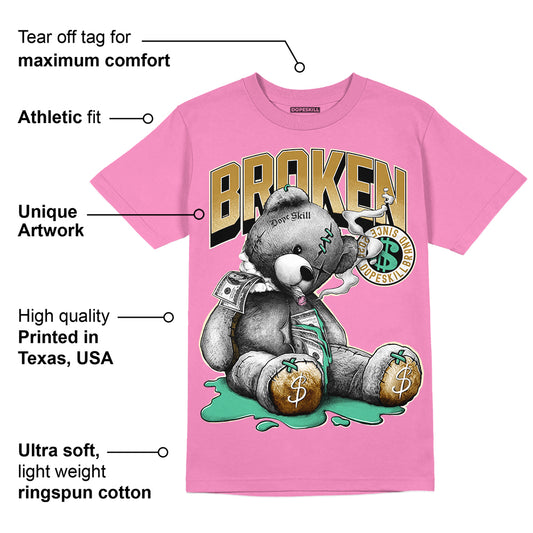 Dunk Playful Pink Multi Color Bronzine Clear Jade Luminous Green DopeSkill Pink T-shirt Sick Bear Graphic