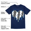 Midnight Navy 3s DopeSkill Navy T-shirt Slime Drip Heart Graphic