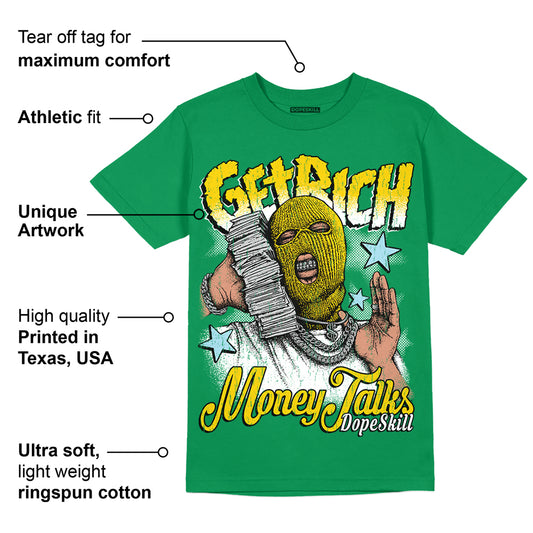 Lucky Green 5s DopeSkill Green T-shirt Get Rich Graphic