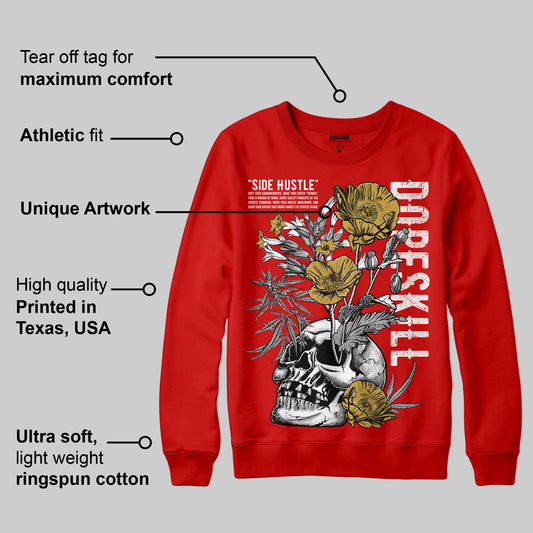 Bred Velvet 11s DopeSkill Red Sweatshirt Side Hustle Graphic