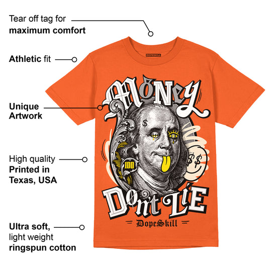 Georgia Peach 3s DopeSkill Orange T-shirt Money Don't Lie Graphic