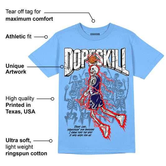 Powder Blue 9s DopeSkill Sky Blue T-shirt Thunder Dunk Graphic