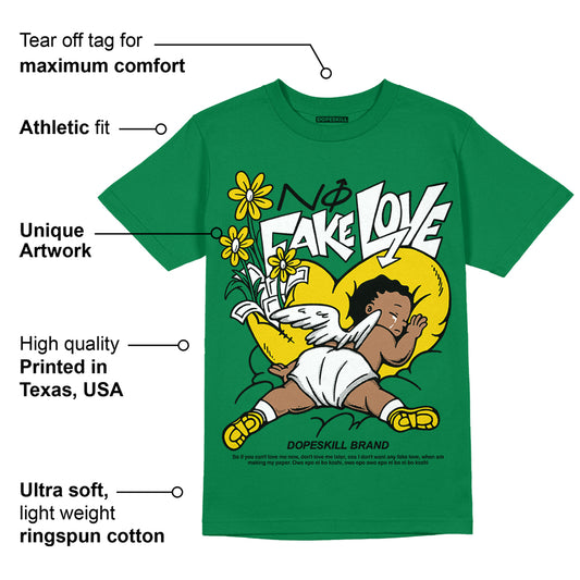 Lucky Green 5s DopeSkill Green T-shirt No Fake Love Graphic