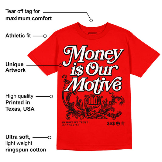 Red Collection DopeSkill Red T-shirt Money Is Our Motive Typo Graphic