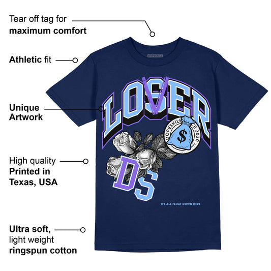 Georgetown 5s DopeSkill Midnight Navy T-shirt Loser Lover Graphic