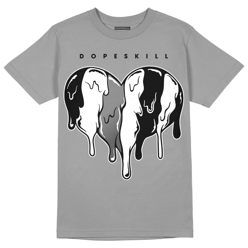  Jordan 12 Playoffs DopeSkill Metallic Silver T-shirt Slime Drip Heart Graphic Streetwear 