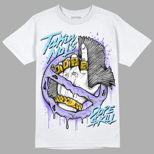 Jordan 11 Low Pure Violet DopeSkill T-Shirt Takin No L's Graphic Streetwear - White 