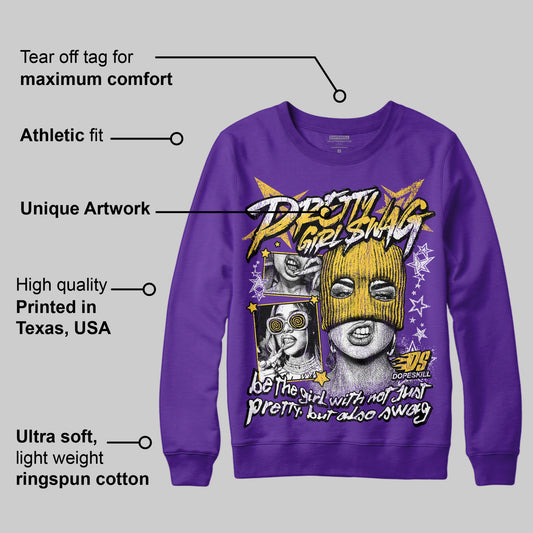 Field Purple 12s DopeSkill Purple Sweatshirt Pretty Girl Swag Graphic