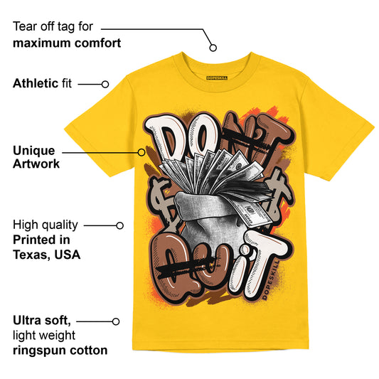 Yellow Collection DopeSkill Gold T-shirt Don't Quit Graphic