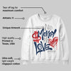 Summit White Navy 4s DopeSkill Sweatshirt No Money No Love Typo Graphic