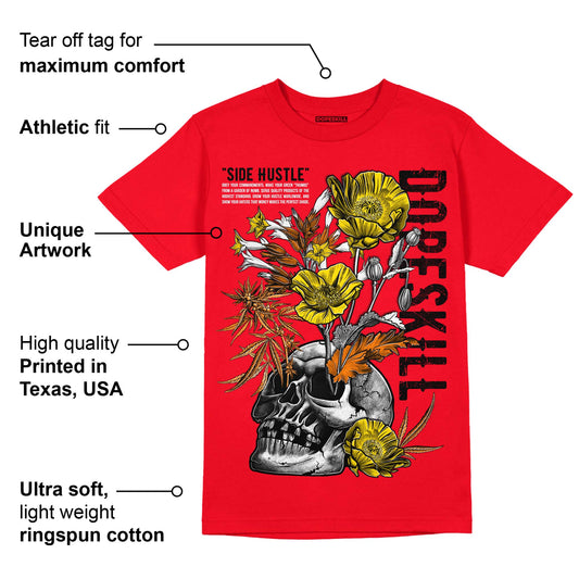 Red Thunder 4s DopeSkill Red T-shirt Side Hustle Graphic