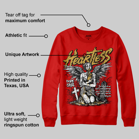 Red Collection DopeSkill Red Sweatshirt Heartless Graphic