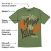 Olive Collection DopeSkill Olive T-shirt No Money No Love Typo Graphic