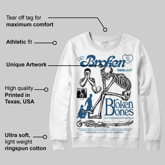 French Blue 12s DopeSkill Sweatshirt Broken Bones Graphic