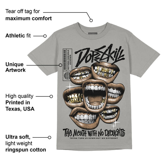 Grey Collection DopeSkill Grey T-shirt The Mouth With No Droughts Graphic