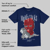 White and Midnight Navy 6s DopeSkill Navy T-shirt Money Talks Graphic