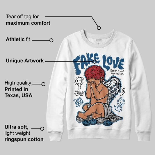 French Blue 12s DopeSkill Sweatshirt False Love Graphic