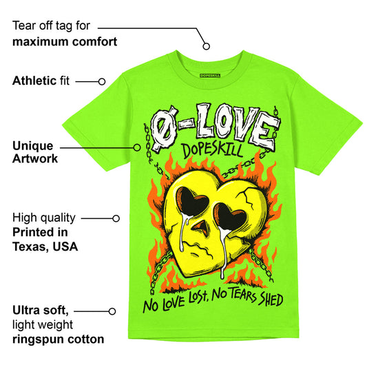 Neon Green Collection DopeSkill Neon Green T-shirt Crying Heart Graphic