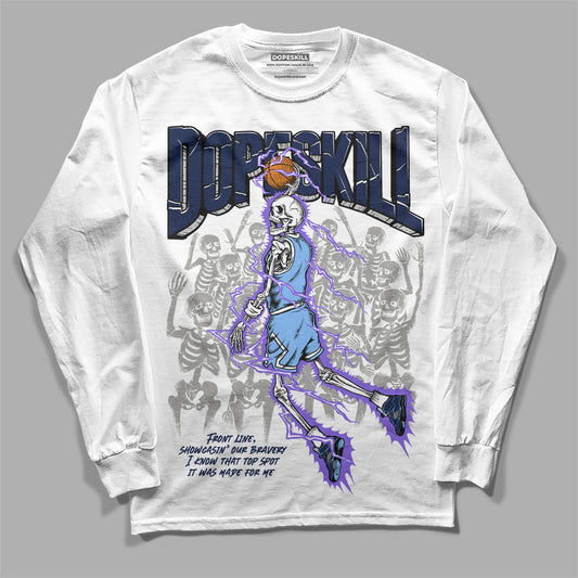 Jordan 5 SE “Georgetown” DopeSkill Long Sleeve T-Shirt Thunder Dunk Graphic Streetwear - White 