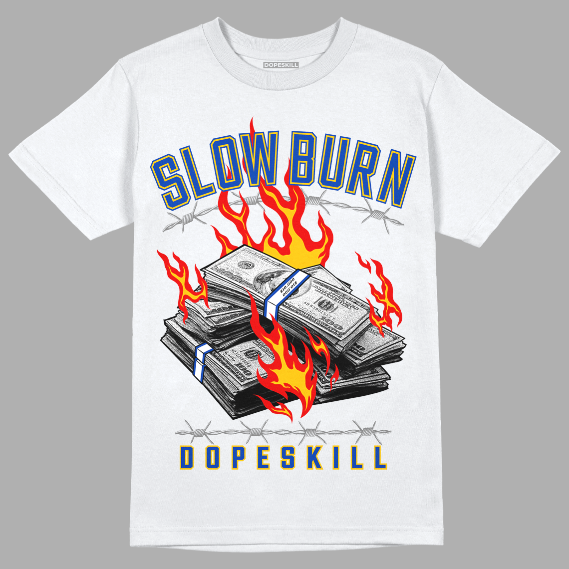 Jordan 14 “Laney” DopeSkill T-Shirt Slow Burn Graphic Streetwear - White