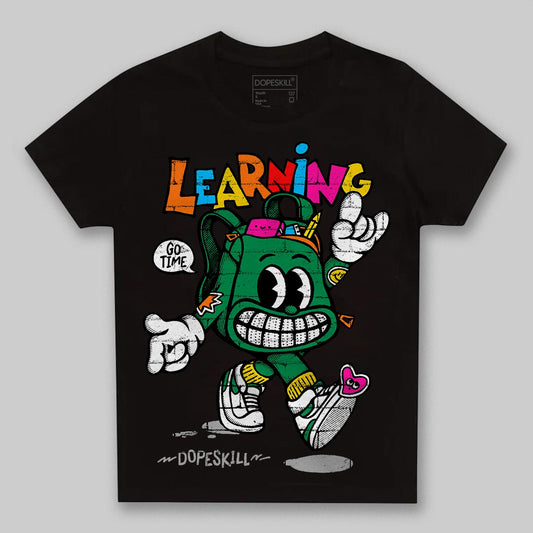 Green Sneakers DopeSkill Toddler Kids T-shirt Learning Graphic Streetwear - Black