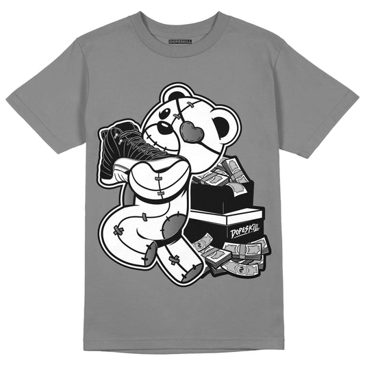 AJ 12 Playoffs DopeSkill Metallic Silver T-shirt Bear Steals Sneaker Graphic