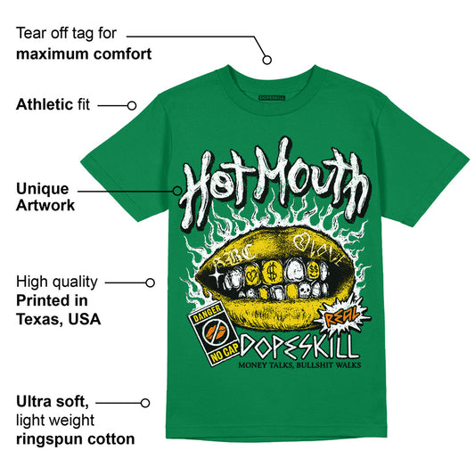 Lucky Green 5s DopeSkill Green T-shirt Hot Mouth Graphic