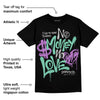 Green Glow 3s DopeSkill T-Shirt No Money No Love Typo Graphic