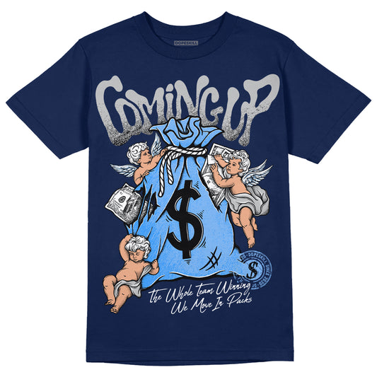 Jordan 5 Midnight Navy DopeSkill Navy T-Shirt Money Bag Coming Up Graphic Streetwear