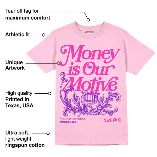 Pink Collection DopeSkill Pink T-shirt Money Is Our Motive Typo Graphic