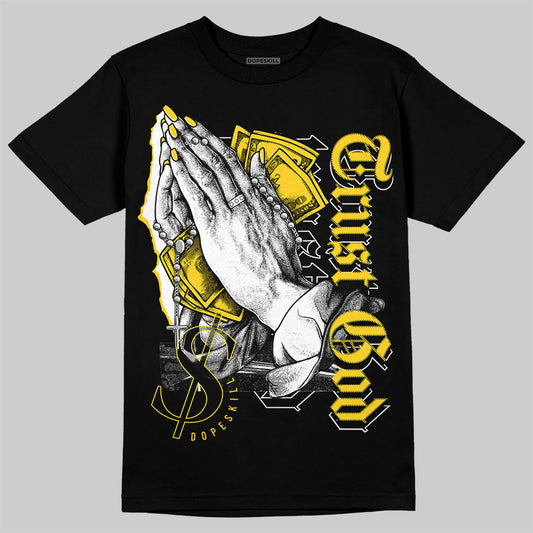 Jordan 4 Lightning DopeSkill T-Shirt Trust God Graphic Streetwear