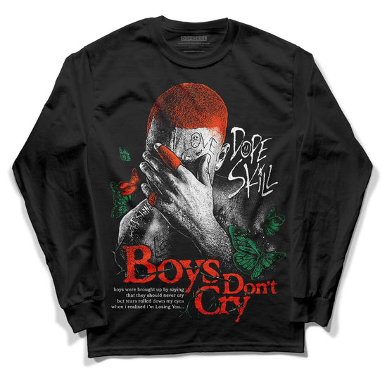 Dunk Low Team Dark Green Orange DopeSkill Long Sleeve T-Shirt Boys Don't Cry Graphic Streetwear - Black