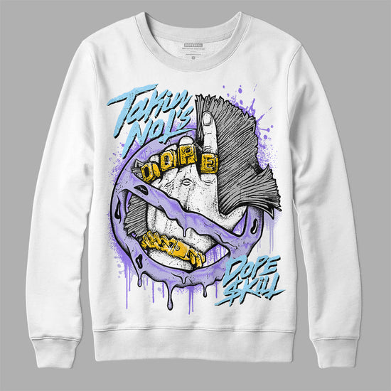 Jordan 11 Low Pure Violet DopeSkill Sweatshirt Takin No L's Graphic Streetwear - White 